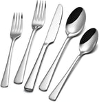 KINGSTONE Silverware Set, 30-Piece Flatware Set for 6, 18/10 Stainless Steel Cutlery Set, Mirror Polished Eating Utensils Set, Dishwasher Safe