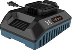 SENIX X6 5 Amp Battery Charger for SENIX 60 Volt Max* Lithium-ion Batteries, Quick Charger, Battery Indicator Lights, Wall Mounting Capable (CHQX6)