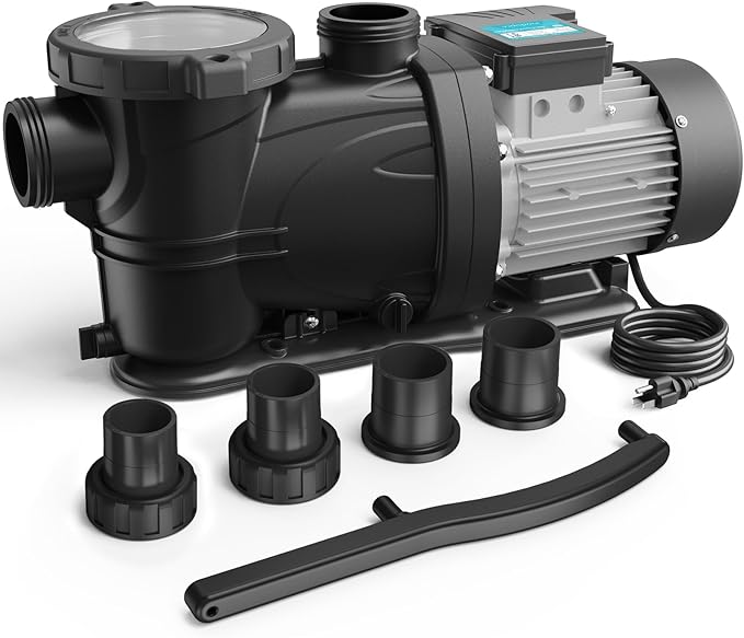 In/Above Ground Pool Pump, Self Primming High Flow (Single Speed, 1.5HP, 7350 GPH, 115V)