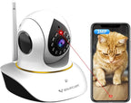 VSTARCAM Pet Camera with Laser, 3MP 2.4GHz WiFi Interactive Dog & Cat Laser Toy with Night Vision, Motion Detection Alerts, APP Remote Control Indoor Security Camera for Pet Monitoring