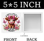 Cute Highland Cow Baby Decor, Cow With Pink Bow, Highland Cow Gifts for women, Highland Cow Decor, Highland Cow Nursery Decor, Wooden Box Decor Sign for Home Farmhouse Office Living Room Table Shelf