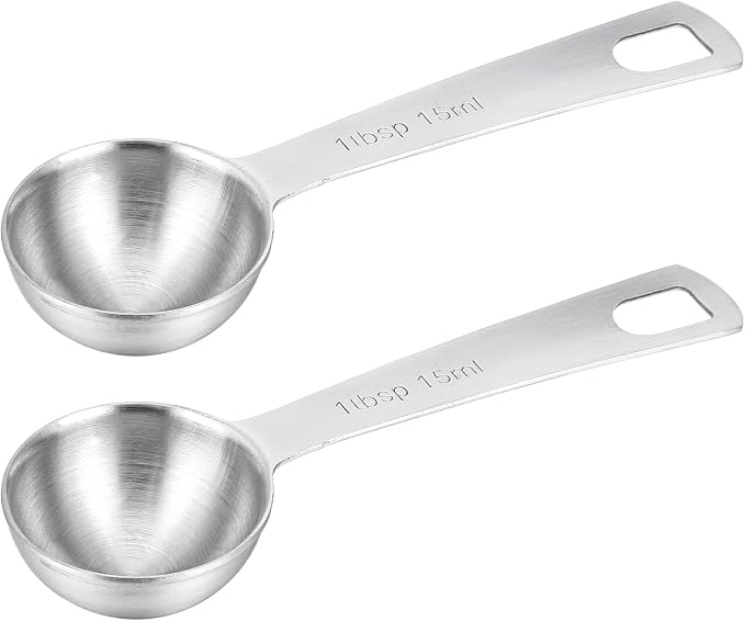 2 Pcs Measuring Spoons Tablespoon Measuring Spoon 1 Tbsp (3 tsp | 15 ml |15 cc| 0.5 oz) Mini Spoons Stainless Steel Measuring Spoons for Kitchen Cooking Spoon(Silver)