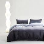 Gray White Gradient Comforter Set King Gray Velvet Bedding Comforter Modern Plain White and Deep Gray Gradient Soft Quilt Farmhouse Flannel Comforter Warm King Bed Comforter