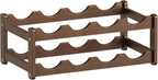 Wine Rack |Open & 2-Tier Bamboo Wine Holder| Freestanding Floor & Countertop Wine Display-Space-Saving Wooden Wine Storage Shelf for Kitchen, Cabinets,Bar & Dining Room(1, 2-Tiers)