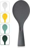 Silicone Standing Rice Spatula with Non-Stick Paddle, Heat Resistant Rice Cooker Spoon, Serving Spoon - Space Gray