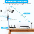 (90 Days Storage & Dual Antennas for WiFi Enhanced) AI Human Detected 2K 3.0MP Wireless Security Camera System,OOSSXX 10-Channel NVR HD Outdoor Home Surveillance WiFi Cameras Systems