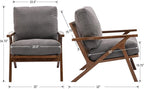 chairus Mid Century Accent Armchair Modern Upholstered Lounge Chair Compfy Leisure Arm Chair for Living Room Fireplace/Bedroom/Reception/Dorms, Denim Fabric Grey