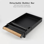 Handle Drawer Knock Box, Stainless Steel Detachable Coffee Stick Tapping Container, Shock-Absorbing And Durable Barista Style Tapping Box, Detachable Tapping Stick, Wooden Handle (Black)