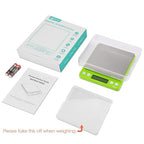 AMIR Digital Kitchen Scale, 500g-0.01g Mini Pocket Jewelry Scale, Cooking Food Scale with Backlit LCD Display, 2 Trays, 6 Units, Auto Off, Tare, Stainless Steel (Battery Included)