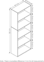 Furinno Luder Bookcase / Book / Storage , 5-Tier, White/Green