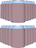 PartyPrints 25 Pack Dusty Rose Blank Can Cooler Sleeves, Customizable Bulk Can Coolers, Extra-Thick Collapsible Drink Insulator Sleeve, Beer Can Coolers for Party Beverages