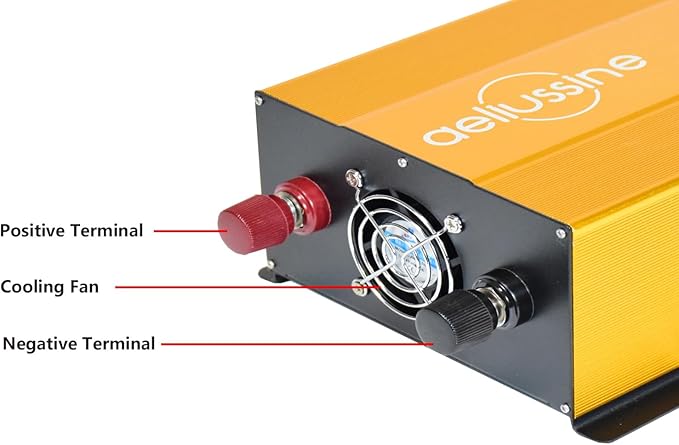 1000W Pure Sine Wave Inverter-48V DC to 110V 120V AC Power Converter with 2 AC Outlets, 48 Volt Power Inverter for Truck, Rv, Camping, Home, Emergency Power
