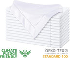 Urban Villa Hemstitch Cloth Dinner Napkins Cotton 20”x20” (Set of 6)-White