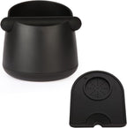 IAOSEN Knock Box Large Capacity Design Espresso Knock Box Tamping Mat Espresso Machine Accessories Set of 2 with Removable Knock Bar and Anti-Slip Base for Home Office Barista Tools for Bar Shop