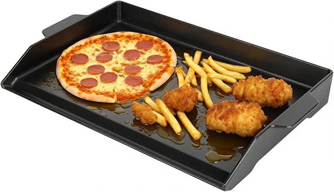 Universal Griddle Insert for Gas Grill, Cast Iron Flat Top Griddle for Stove 4 Burner, Pre-Seasoned Matte Porcelain Enamel Grill Plate for Camp Chef/Charbroil Etc. All Gas & Charcoal Grill 23" x 16"