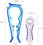 Latest Jar Opener Bottle Opener for Weak Hands, 6 in 1 Multi Function Can Opener Bottle Opener Kit with Silicone Handle Easy to Use for Children, Elderly and Arthritis Sufferers(JAR-Blue3.0)