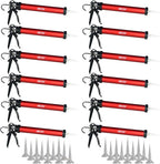 AWF PRO Sausage Caulking Gun 20 oz, 25:1 Thrust Ratio, Pack of 12 | 20 oz Foil Pack and 10 oz Cartridge Convertible, Aluminum Barrel, Includes 3 Tips