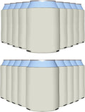 PartyPrints 25 Pack Grey Sandstone Blank Can Cooler Sleeves, Customizable Bulk Sublimation Insulated Foam for Beer, Collapsible Plain Drink Holder, Cold Soda Insulator, 12oz Regular, 16oz Tall Cans