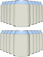 PartyPrints 25 Pack Grey Sandstone Blank Can Cooler Sleeves, Customizable Bulk Sublimation Insulated Foam for Beer, Collapsible Plain Drink Holder, Cold Soda Insulator, 12oz Regular, 16oz Tall Cans