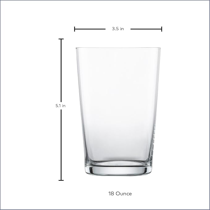 SCHOTT ZWIESEL Basic Bar Allround Tumbler 18 Ounce (Set of 6), Drinking Glasses for Every Day, Dishwasher-Safe Tritan Crystal Glasses, Made in Germany