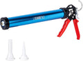 Three bearing energy-saving blue aluminum tube universal sausage glue gun, reusable to prevent dripping, 12:1 thrust, uniform thrust (one picece)
