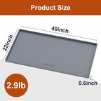 ukeetap 40" x 22" Extra Thick Silicone Mat Waterproof with Raised Edge, Under Sink Mat for Kitchen & Bathroom, Kitchen Cabinet Liner, Multi-Purpose for Storage & Protection, Gray
