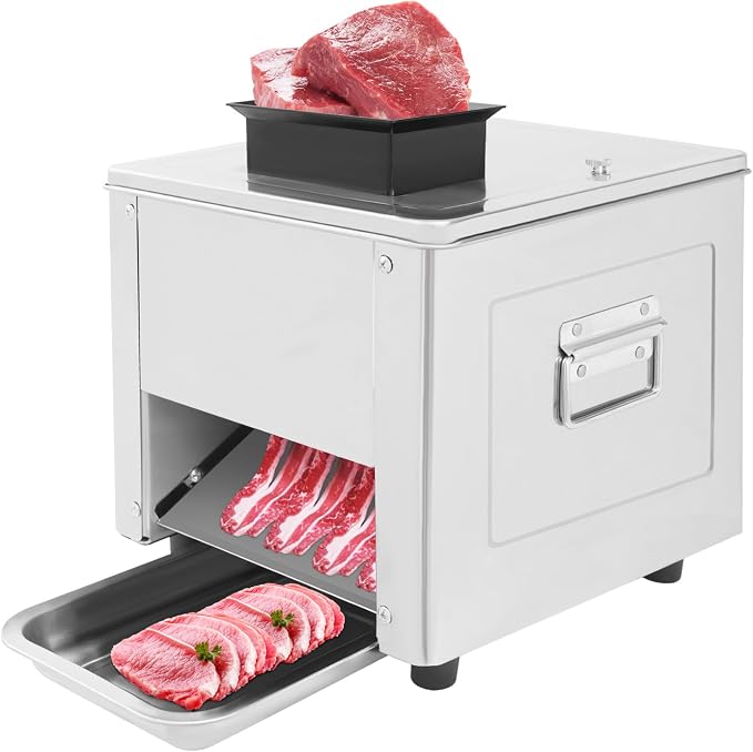 Meat Cutter Machine, 850W Electric Meat Slicer Shredded Cutting Machine, 15mm Commercial Stainless Steel Blade Shredder, 330lbs/h for Boneless Pork Chicken Fish Vegetables (15mm)