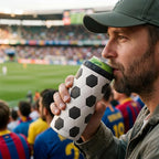 Soccer Can Cooler 12oz - Travel Mug Cups - Stainless Steel Insulated for Players Men Brother Buddy - Tumbler Cans Koozie, Sport Gift for Birthday, Christmas