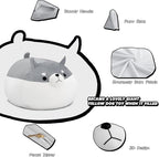 Stuffed Animal Storage Bean Bag Chair Cover for Kids Grey Shiba Inu Dog Bean Bag Chair for Girls XX-Large Size Toy Organizer Cover Only Without Filling
