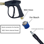 5800PSI/400Bar Ultra Flexible Pressure Washer Hose for Bosch Home Cleaning, 5M-30M High Pressure Extension Tube with Quick-Connect Adapter,(Red/Blue/Yellow/Green/Grey/Orange/Light Blue)(Green,16FT)