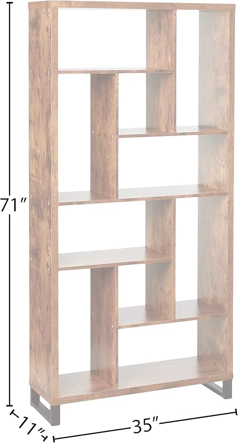 Coaster Home Furnishings Delwin 10-Shelf Bookcase Antique Nutmeg