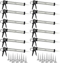 AWF PRO Sausage Caulking Gun 20 oz, 18:1 Thrust Ratio, Pack of 12 | 20 oz Foil Pack and 10 oz Cartridge Convertible, Aluminum Barrel, Includes 3 Tips