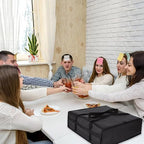 Insulated Pizza Delivery Bag for Carry Hot, 20" x 20" x 6" Black 1Pk | Carrier Warmer for Hot/Cold Food, Insulated Food Delivery Bag, Insulated Grocery Cooler Bags for Catering/Drivers, Commercial