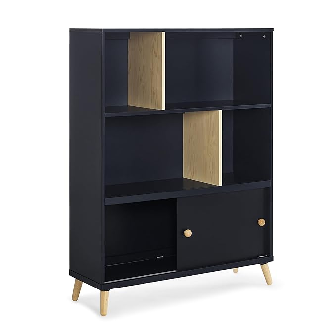 Delta Children Essex Bookcase - Greenguard Gold Certified, Black/Natural