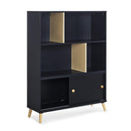 Delta Children Essex Bookcase - Greenguard Gold Certified, Black/Natural