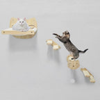 Wall Climber Set – Mounted Shelves and Climbing Bridge for Active Indoor Pets – 3-Piece Furniture Set