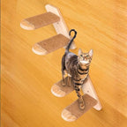 Wall Mounted Cat Shelf, 2 Pack 2 Step Wooden Stairway with Jute Rope, Space-Saving Modular Climbing Ladder for Indoor Cats, for Climbing, Resting, Scratching