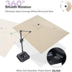 PURPLE LEAF 9' X 11.5' Patio Umbrella Outdoor Cantilever Rectangle Umbrella Aluminum Offset Umbrella with 360-degree Rotation for Garden Deck Pool Patio, Beige