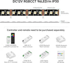 BTF-LIGHTING RGBCCT 5 Colors in 1 LED Tape Lights 5050SMD RGBWW RGB+Dimmable Color Temperature 2700K-6500K 16.4ft 96LED/m 480LED IP30 DC12V Black PCB for Home Decoration(No Adapter or Controller)