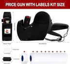 MX-5500 8 Digits Price tag Gun with 5000 Sticker Labels and 3 Ink Refill, Label Maker Pricing Gun Kit Numerical Tag Gun for Office, Retail Shop, Grocery Store (Black)
