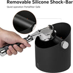 Knock Box Espresso Accessories - 15 Espresso Pucks Steel Espresso Machine Tools for Coffee Ground with Removable Knock Bar, Non-Slip Base, Anti-Splash Coffee Puck Bin for Barista, Black