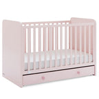 Delta Children babyGap Graham 4-in-1 Convertible Crib with Storage Drawer + Brannan Bear Bookcase with Bins + Brannan Bear Wall Shelf with 4 Hooks, Blush Pink/Dark Pink (Bundle)