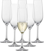 SCHOTT ZWIESEL Forté Champagne Flute (Set of 6), Champagne Glasses with Effervescence Point, Dishwasher-Safe Machine-Made Tritan Crystal Glasses, Made in Germany (8 Ounce)