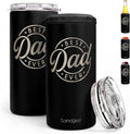 Best Dad Ever Can Cooler Drink 12oz - Travel Mug Cup - Stainless Steel Insulated for Men - Tumbler Cans Koozie, Son - Daughter Gift for Dad Daddy Papa Christmas, Birthday, Father's Day