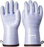 LANON Protection Wahoo Liquid Silicone Smoker Oven Gloves, Food-Contact Grade, Heat Resistant Gloves for Cooking, Grilling, Baking, Purple, XL/10