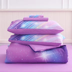 Twin Comforter Set for Girls Galaxy Bedding 7pieces, Ombre Bedding Comforter Sets Rainbow Comforter, Glitter Bedding Twin Teen Comforter Sets for Girls (Twill Rainbow)