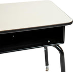 Flash Furniture Billie Student Desk - Gray Open Front Metal School Desk - 24"W x 18"D Adjustable Height, Durable Desk for School or Remote Learning, Set of 5