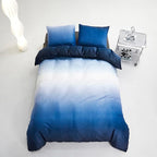 Blue White Gradient Comforter Set Full Blue Velvet Bedding Comforter Modern Plain White and Royal Blue Gradient Soft Quilt Farmhouse Flannel Comforter Warm Full Bed Comforter