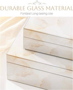 Homde Glass Decorative Storage Box: Set of 2 Boxes for Home Decor - Large Organizer with Lids for Decorations