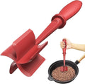 Upgrade Meat Chopper Hamburger Masher Ground Beef Smasher Utensil Mix Tool | Premium Heat Resistant Meat Masher, Nylon Potato Mashers Beef Smasher, Dishwasher Safe Non Stick Mix & Chop Tool Gift-Red
